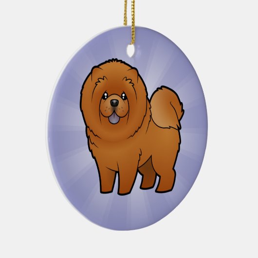Cartoon Chow Chow Keramisch Ornament (Rechts)