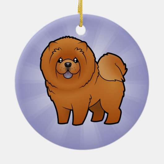 Cartoon Chow Chow Keramisch Ornament (Achterkant)