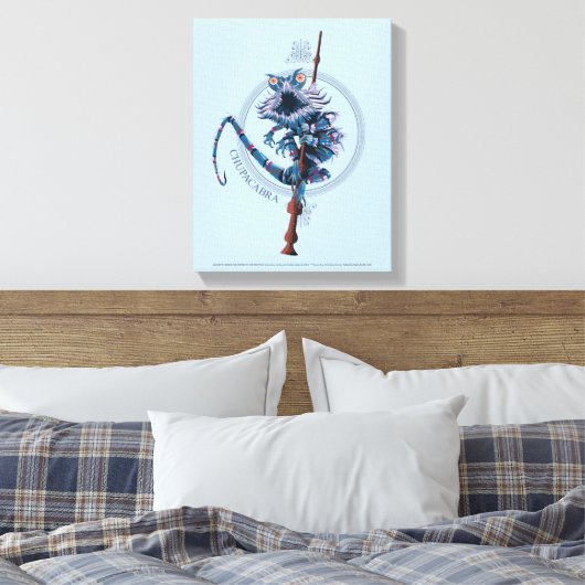 Cartoon Chupacabra & Ouder Wand Canvas Afdruk (Insitu (Slaapkamer))