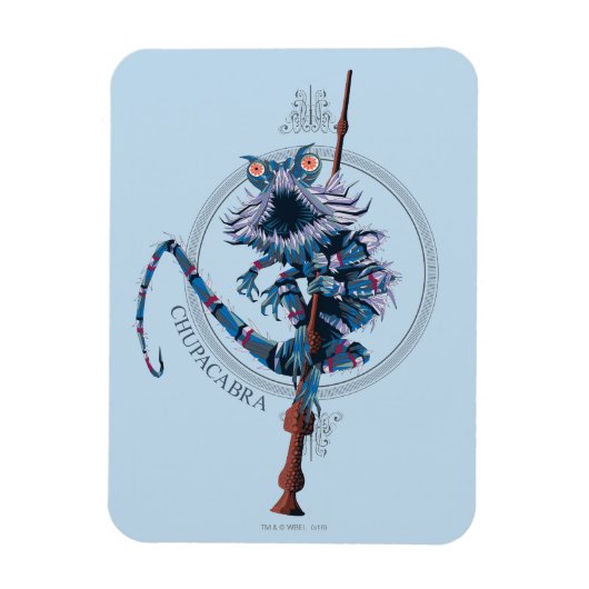 Cartoon Chupacabra & Ouder Wand Magneet (Verticaal)