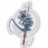 Cartoon Chupacabra & Ouder Wand Sticker (Voorkant)