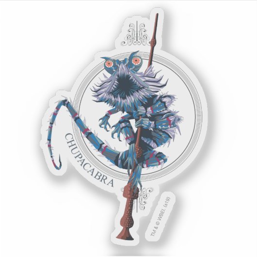 Cartoon Chupacabra & Ouder Wand Sticker (Voorkant)