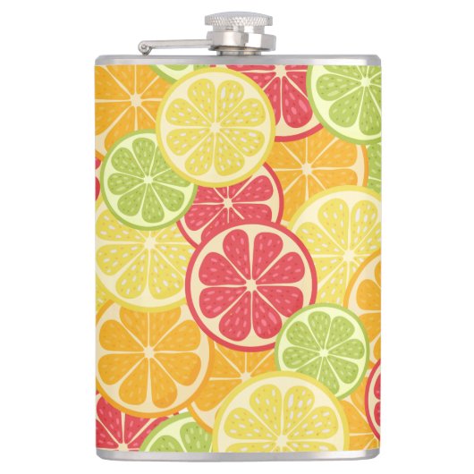 Cartoon Citrus kolf Heupfles (Voorkant)