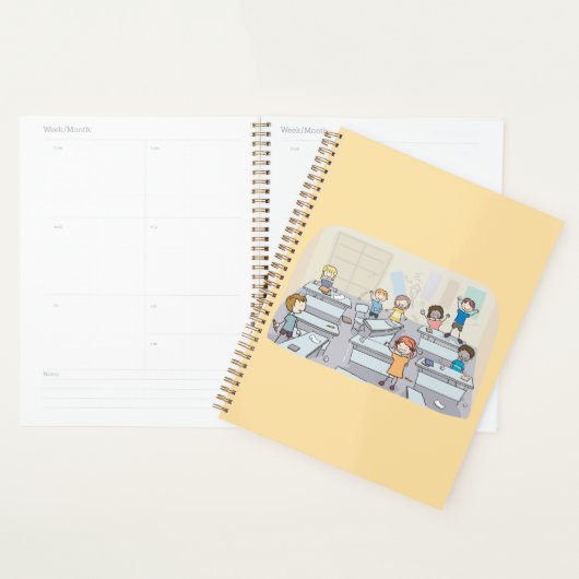Cartoon Classroom Chaos With Wild Students Planner (Display)