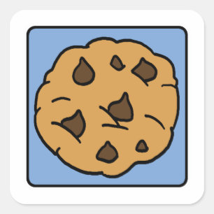 Cartoon Clip Art Chocolate Chip Cookie Dessert Vierkante Sticker