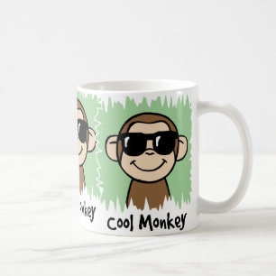 Cartoon Clip Art Cool Monkey met zonnebril Koffiemok