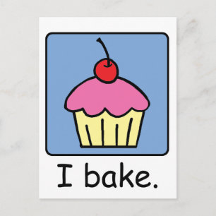 Cartoon Clip Art Cupcake Dessert Pink Frosting Briefkaart