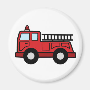 Cartoon Clip Art Firetruck Emergency Vehicle Truck Magneet