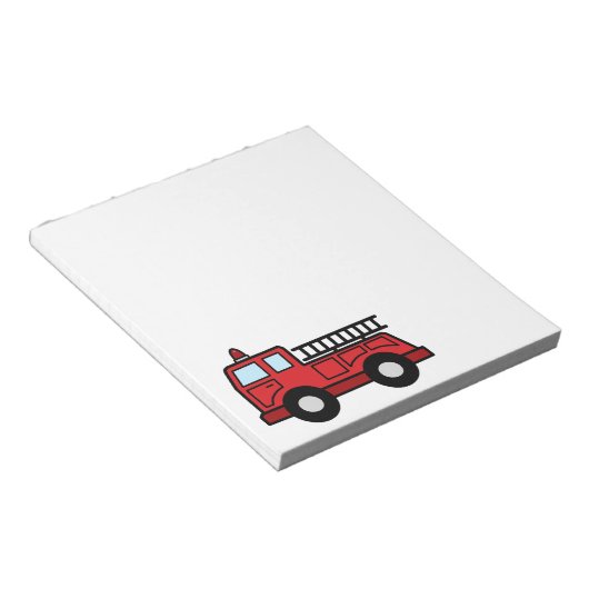 Cartoon Clip Art Firetruck Emergency Vehicle Truck Notitieblok (Schuin)