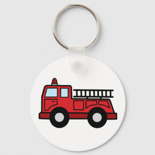 Cartoon Clip Art Firetruck Emergency Vehicle Truck Sleutelhanger