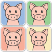 Cartoon Clip Art lacht Piggie Piggy Pigs! Sticker (Voorkant)