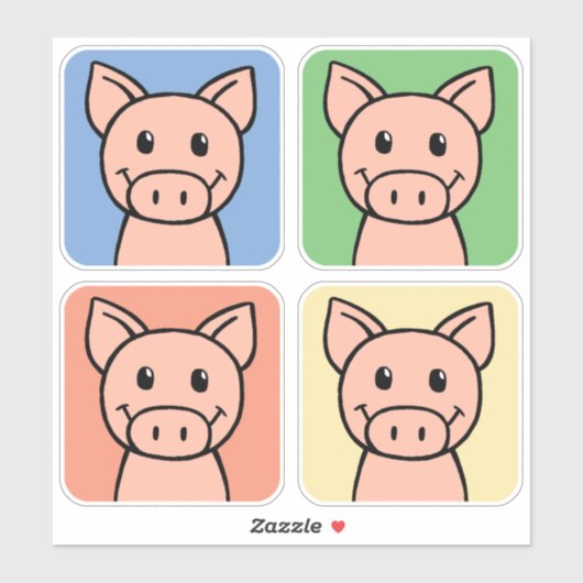 Cartoon Clip Art lacht Piggie Piggy Pigs! Sticker (Vel)
