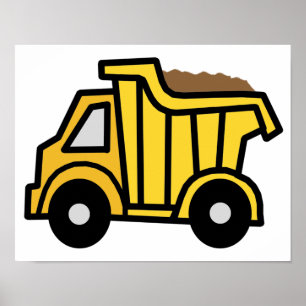 Cartoon Clip Art met constructiedronk Poster