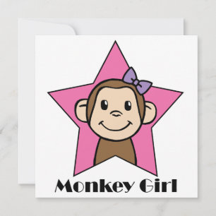 Cartoon Clip Art Schattige Aap Meisje Verjaardagsf Kaart