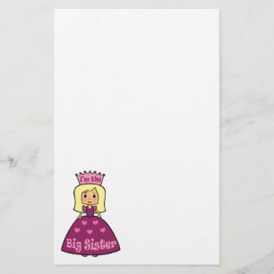 Cartoon Clip Art Schattige Oudere Zus Prinses Hart Briefpapier