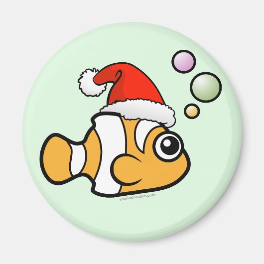 Cartoon Clownfish Santa Magneet (Voorkant)