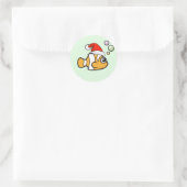 Cartoon Clownfish Santa Ronde Sticker (Tas)