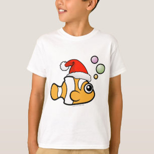 Cartoon Clownfish Santa T-shirt