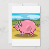 Cartoon Cochon Sur Invitations Agricoles (Devant)