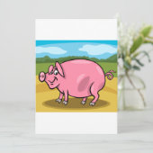 Cartoon Cochon Sur Invitations Agricoles (Debout devant)