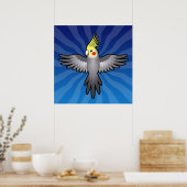 Cartoon Cockatiel Poster (Keuken)