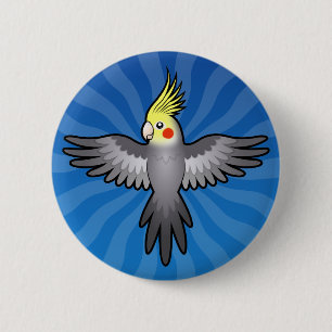 Cartoon Cockatiel Ronde Button 5,7 Cm