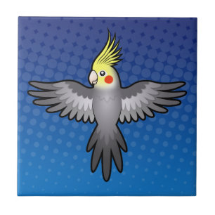 Cartoon Cockatiel Tegeltje