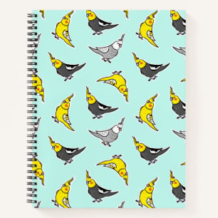 Cartoon Cockatiels Patroon Notitieboek