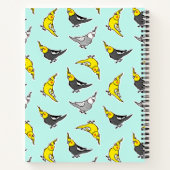 Cartoon Cockatiels Patroon Notitieboek (Achterkant)