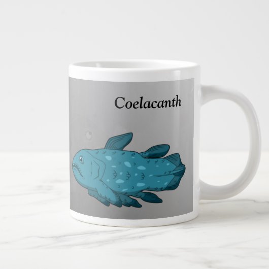 Cartoon Coelacanth Extra Grote Beker (Rechts)