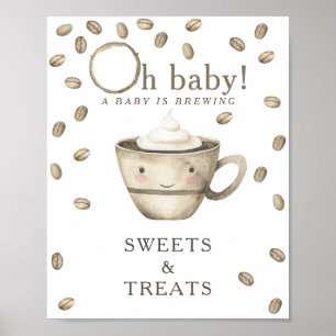 Cartoon Coffee Baby shower SNOEPJES EN LECKERNIJEN Poster