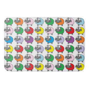 Cartoon Colorful Sheep Pattern Badmat