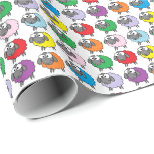 Cartoon Colorful Sheep Pattern Cadeaupapier