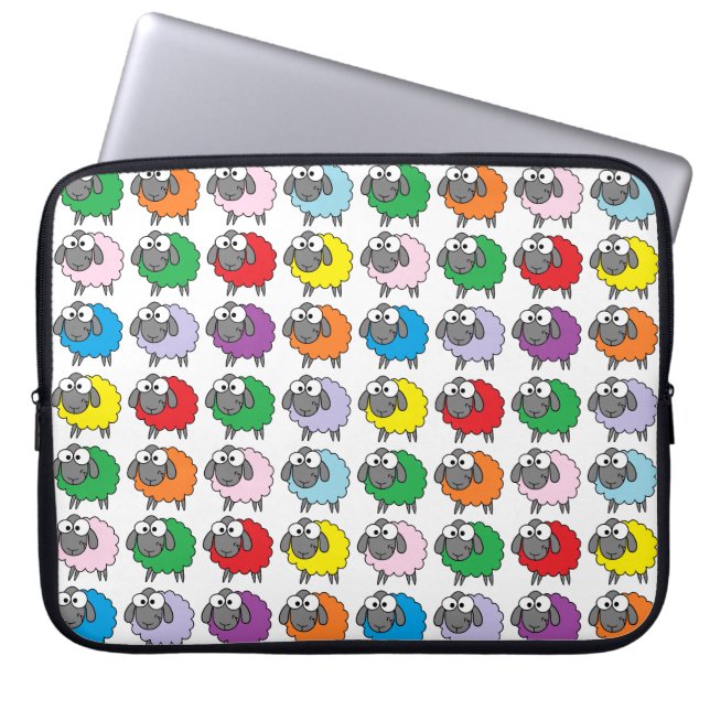 Cartoon Colorful Sheep Pattern Laptop Sleeve (Voorkant)