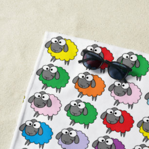 Cartoon Colorful Sheep Pattern Strandlaken