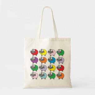 Cartoon Colorful Sheep Pattern Tote Bag