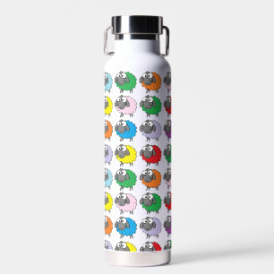 Cartoon Colorful Sheep Pattern Waterfles