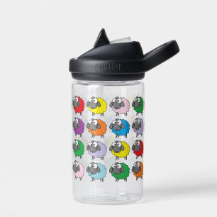 Cartoon Colorful Sheep Pattern Waterfles