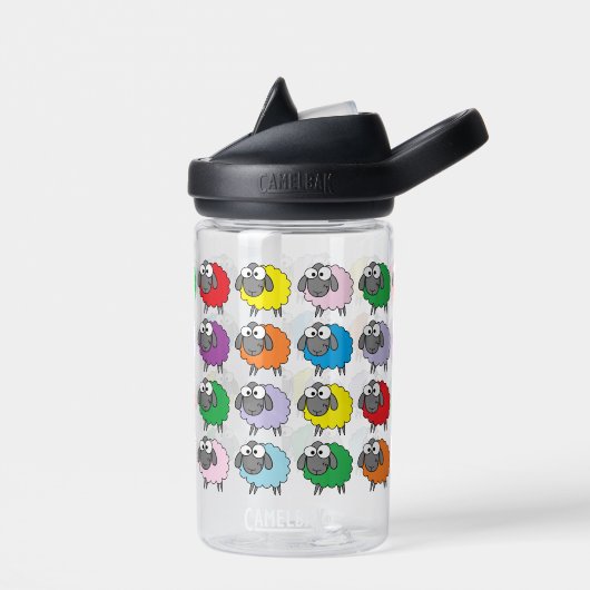 Cartoon Colorful Sheep Pattern Waterfles (Links)