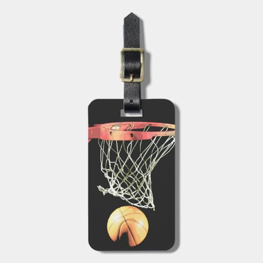 Cartoon Comic Style Basketbal Bagagelabel (Voorkant verticaal)