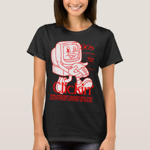 Cartoon computerpersonage uit de jaren 90 t-shirt