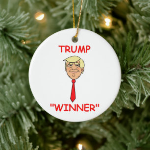 Cartoon confronteert Trump met Stropdas Keramisch Ornament
