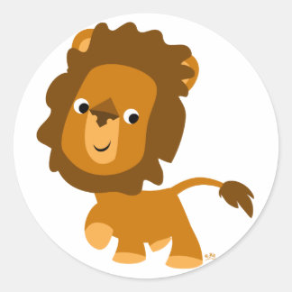Cartoon Contenu Lion autocollant