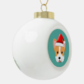 Cartoon Corgi Kerstkerstkerstkerstkerstkerstkerstk Keramische Bal Ornament (Links)