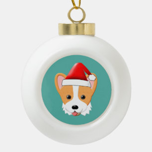 Cartoon Corgi Kerstkerstkerstkerstkerstkerstkerstk Keramische Bal Ornament