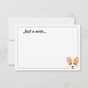 Cartoon Corgi Op Maat Alleen een Notitie Notitiekaartje