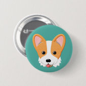Cartoon Corgi Ronde Button 5,7 Cm (Voorkant /achterkant)