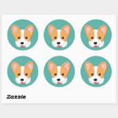Cartoon Corgi Ronde Sticker (Vel)
