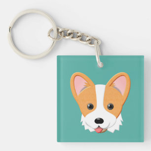 Cartoon Corgi Sleutelhanger