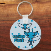 Cartoon Cornish Pixie Character Art Sleutelhanger (Voorkant)